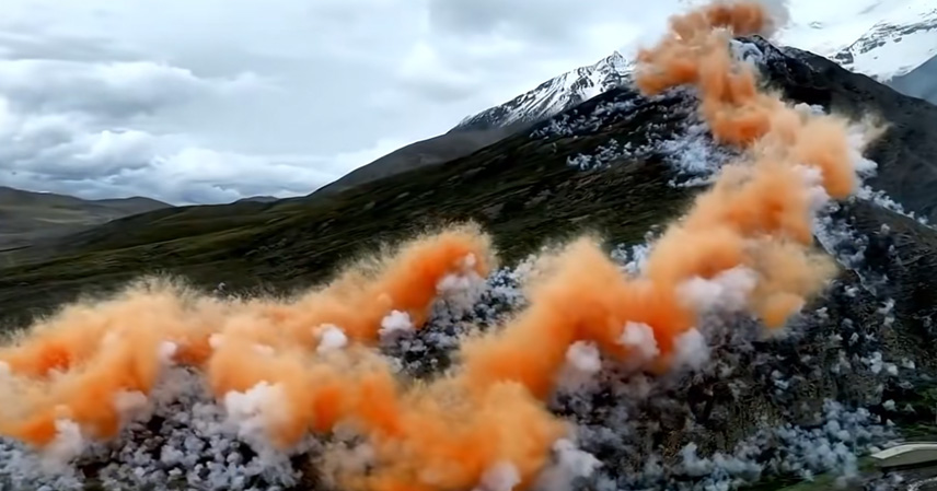 Fireworks show in the Himalayas