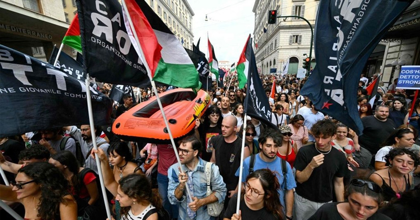 Large-scale strikes and protests broke out across Italy on September 22.